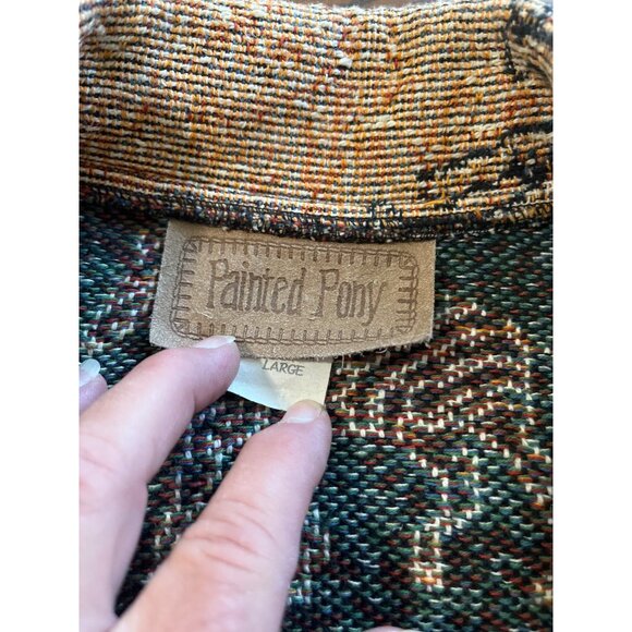 Painted Pony vintage three button jacket with animals size Large - Picture 4 of 5